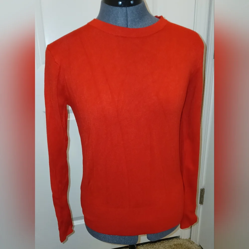 Zara Red Long Sleeved‎ Sweater With Gold Buttons